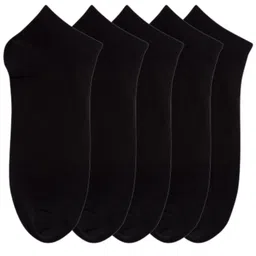 N2S NEXT2SKIN Women Pack Of 5 Black Solid Cotton Ankle-Length Socks-10