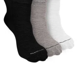 FOOTPRINTS Pack Of 3 Diabetic Cotton Ankle-Length Socks-image-79