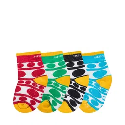BAESD Kids Pack Of 4 Polka Dots Patterned Breathable Ankle-Length Socks-45