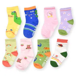 FOOTPRINTS Infant Kids Pack Of 8 Organic Cotton Ankle-Length Socks-24