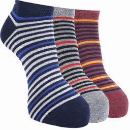 Force NXT Men Pack Of 3  Striped Cotton Ankle-Length Socks-image-64