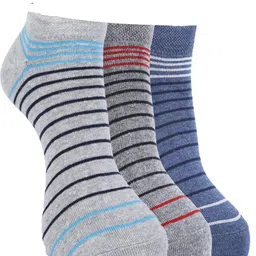 Force NXT Men Pack Of 3  Striped Cotton Ankle-Length Socks-image-92
