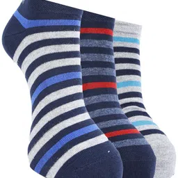 Force NXT Men Pack Of 3 Striped Cotton Ankle-Length Socks-image-74