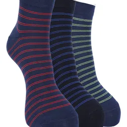 Force NXT Men Pack Of 3 Striped Cotton Ankle-Length Socks-image-89
