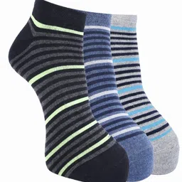 Force NXT Men Pack Of 3 Striped Cotton Ankle-Length Socks-24