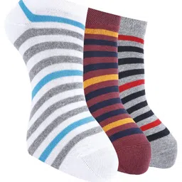 Force NXT Men Pack Of 3 Striped Cotton Ankle-Length Socks-image-63