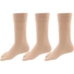 RC. ROYAL CLASS Women Pack Of 3 Beige Solid Cotton Calf-Length Socks-11