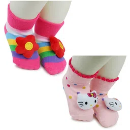 BAESD Infants Pack Of 2 Patterned Cotton Above Ankle-length Socks-85