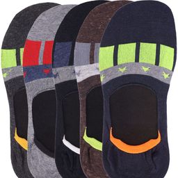 Dollar Socks Men Pack of 5 Assorted Cotton Shoe Liners-12
