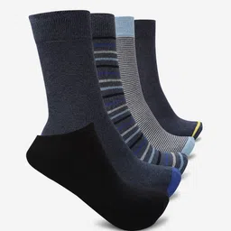 Smarty Pants Pack of 5 Black Cotton Calf-Length Socks-46