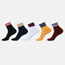 BAESD Kids Pack Of 5 Striped Above Ankle Length Socks-image-46