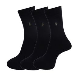 Dollar Socks Men Pack of 3 Black Patterned Cotton Above Ankle Length Socks-23