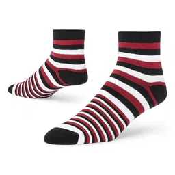 Dynamocks Unisex Red & Black Striped Ankle Length Socks-21