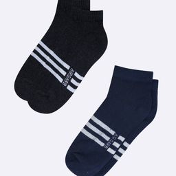 AIR GARB Unisex Pack Of 2 Striped Cotton Ankle-Length Socks-image-34