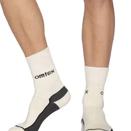 Omtex Men Patterned Reinforced Heel Calf Length Socks-42