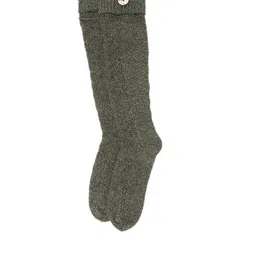 Bharatasya Girls Olive Green Patterned Knee Length Socks-52