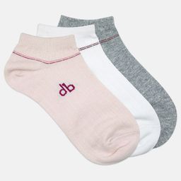 DressBerry Women Set of 3 Assorted Solid Ankle Length Ribbed Socks-17