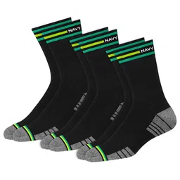 NAVYSPORT Men Pack Of 3 Patterned Cotton Calf-Length Socks-51