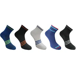 WROGN Men Pack Of 5 Striped Cotton Socks-image-61