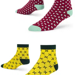 Dynamocks Unisex Pack Of 6 Patterned Ankle-Length Socks image 4