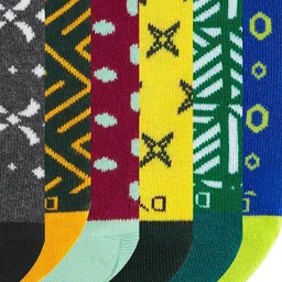 Dynamocks Unisex Pack Of 6 Patterned Ankle-Length Socks image 5