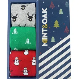 Mint & Oak Men Pack Of 3 Assorted Calf-Length Socks-2