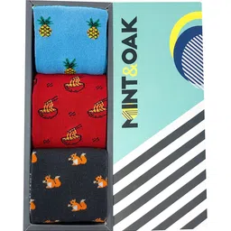 Mint & Oak Men Pack Of 3 Patterned Above Ankle-Length Socks image 1