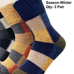 Alexvyan Pack Of 3 Men Checked Patterned Calf-Length Woolen Socks image 5