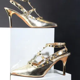 THE WHITE POLE Embellished Pointed Toe Slim Heels-26