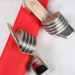 Carlton London Textured Open Toe Block Heels-30