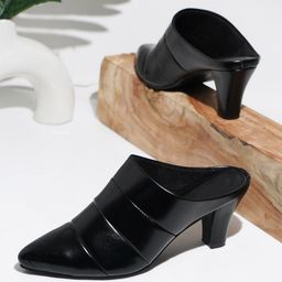 Try Me Pointed Toe Block Heeled Mules-56