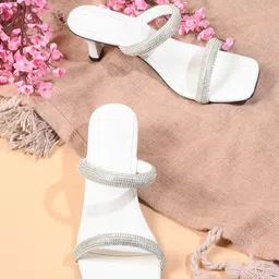 Try Me Embellished Open Toe Slim Heels-0