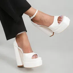 Flat n Heels Open Toe Platform Heels image 4