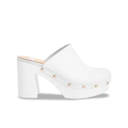 RAG & CO Round Toe Block Mules Heels image 3