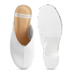 RAG & CO Round Toe Block Mules Heels image 4
