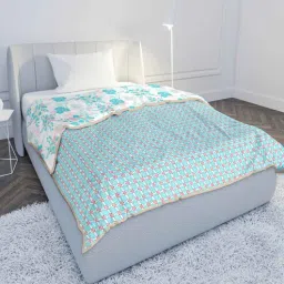 mayfair homes london Aqua Cotton Floral 120 GSM Reversible Single Bed Dohar-picture-21