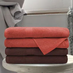 Aura Set Of 4 Solid 500 GSM Cotton Bath Towels-image-36