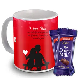 ME & YOU Red White Coffee Mug With Dairy Milk Chocolate Valentine Day Gift Set-image-69