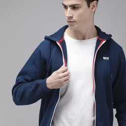 BEAT LONDON by PEPE JEANS Brand Logo Printed Front-Open Hooded Sweatshirt-image-34