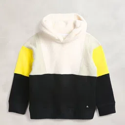 Cherry Crumble Boys Cream-Coloured & Black Colourblocked Hooded Sweatshirt-image-52