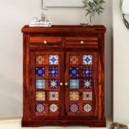 mudramark from pepperfry Siramika Sheesham Wood Shoe Cabinet In Honey Oak Finish-picture-29