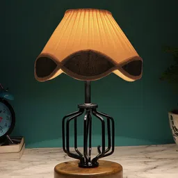 Devansh Off White Solid Table Lamp-23