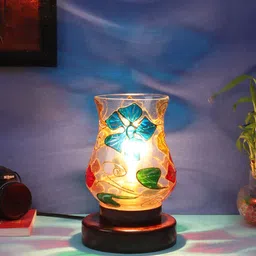 Devansh Multicoloured Printed Table Lamp with Shade-41