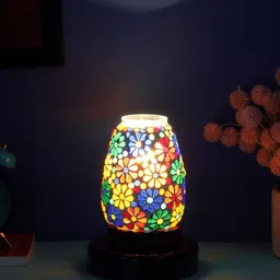 Devansh Multicoloured Mosaic Glass Table Lamp with Shade-58