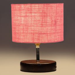Devansh Pink Solid Jute Table Lamp With Wood Base-7