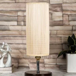 Devansh Beige & Brown Textured Table Lamps With Shade-10