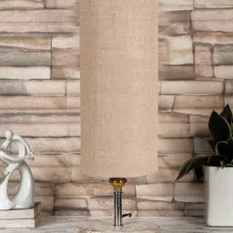Devansh Beige Cylindrical Table Lamp-37