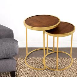 THE HOME CO. Brown 2 Pieces Wooden Stool-35