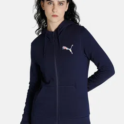 Puma Women Cat Graphic Hoodie Outdoor Sporty Jacket-image-61