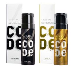 Wild stone Men Set of Code Gold & Chrome Long Lasting Body Deodorant Perfume - 150 ml each image 1